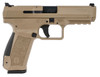 Canik HG4865DN TP9SF 9mm Luger Caliber with 4.46" Barrel, 18+1 Capacity, Overall Flat Dark Earth Finish with Picatinny Rail Frame, Serrated Cerakote Steel Slide & Black Interchangeable Backstrap Grip