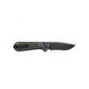 Benchmade Redoubt AXIS Folding Knife - 3.55" CPM-D2 Graphite Black Combo Blade, Gray and Green Grivory Handles - 430SBK