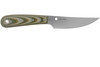 Spyderco Bow River Fixed Blade Knife - 4.4" 8Cr13MoV Blade, Tan/OD Green G10 Handles, Leather Sheath