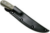 Spyderco Bow River Fixed Blade Knife - 4.4" 8Cr13MoV Blade, Tan/OD Green G10 Handles, Leather Sheath