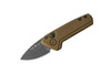 Buck 839 Mini Deploy AUTO Folding Knife - 1.875" 154CM Gray Cerakote Drop Point Blade, Burnt Bronze Aluminum Handles - 13445