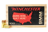 Winchester Ammunition USA Wood Box 9MM 115 Grain FMJ - 100 Round Box