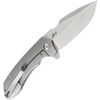 Kansept Knives Entity Flipper Knife - 3.52" CPM-S35VN Satin Drop Point Blade, Bead Blasted Titanium Handles - K1036A1