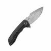 Kansept Knives Entity Flipper Knife - 3.52" Damascus Drop Point Blade, Black Stonewashed Titanium Handles - K1036A3