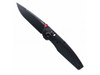 Acta Non Verba Knives A100 MagnaCut A-Lock Folding Knife - 3.5" CPM MagnaCut Black DLC Drop Point, Black GRN Handles with Red Backspacer - ANVA100-007