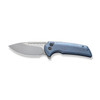 We Knife Company Mini Malice Flipper Knife - 2.98" CPM-20CV Bead Blasted Blade, Blue Titanium Handles - WE054BL-3