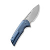 We Knife Company Mini Malice Flipper Knife - 2.98" CPM-20CV Bead Blasted Blade, Blue Titanium Handles - WE054BL-3