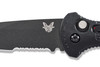 Benchmade 9070SBK Claymore AUTO Folding Knife 3.6" CPM-D2 Cobalt Black Partially Serrated Blade, Black Grivory Handles