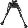 Harris Bipods S-BR2P Bipod - Swivel BR Picatinny, 6-9", Black Steel/Aluminum, Self Leveling Legs, Rubber Feet