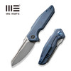 We Knife Company StarHawk Flipper Knife - 2.81" CPM-20CV Bead Blasted Sheepsfoot Blade, Blue Titanium Handles - WE21017-4