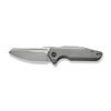 We Knife Company StarHawk Flipper Knife - 2.81" CPM-20CV Bead Blasted Sheepsfoot Blade, Gray Titanium Handles - WE21017-1