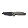 We Knife Company StarHawk Flipper Knife - 2.81" CPM-20CV Black Stonewash Sheepsfoot Blade, Gray Titanium Handles - WE21017-2