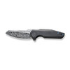 We Knife Company StarHawk Flipper Knife - 2.81" Hakkapella Damasteel Sheepsfoot Blade, Black Titanium Handles - WE21017-DS1