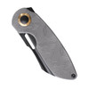 Kizer Knives October Flipper Knife - 2.93" CPM-20CV Black Stonewashed Sheepsfoot Blade, Gray Machined Titanium Handles - KI3569A2