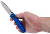 Benchmade Bugout AXIS Folding Knife - 3.24" S30V Satin Plain Blade, Blue Grivory Handles - 535
