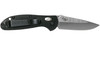 Benchmade Mini Griptilian AXIS Lock Folding Knife - 2.91" S30V Satin Flat Ground Sheepsfoot Plain Blade, Black Noryl GTX Handles - 555-S30V