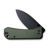 We Knife Co Ben Petersen Banter Folding Knife - 2.9" S35VN Black Stonewashed Spear Point Blade, Green Micarta Handles - 2004J