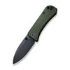 We Knife Co Ben Petersen Banter Folding Knife - 2.9" S35VN Black Stonewashed Spear Point Blade, Green Micarta Handles - 2004J