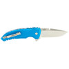 Hogue X1-Microflip Flipper - 2.75" CPM-154 Stonewashed Blade, Blue Aluminum Handles - 24178