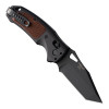 SIG Sauer by Hogue K320 AXG Classic ABLE Lock Folding Knife - 3.5" S30V Black Cerakote Tanto Blade, Black Aluminum Handles with Heritage Walnut Wood Inserts - 36367