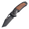 SIG Sauer by Hogue K320 AXG Classic ABLE Lock Folding Knife - 3.5" S30V Black Cerakote Tanto Blade, Black Aluminum Handles with Heritage Walnut Wood Inserts - 36367