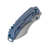 Kansept Knives Pelican EDC Folding Knife - 3" CPM-S35VN Stonewashed Drop Point Blade, Blue Titanium Handles - K1018A6