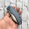 Kansept Knives Pelican EDC Folding Knife - 3" CPM-S35VN Stonewashed Drop Point Blade, Blue Titanium Handles - K1018A6
