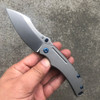 Kansept Knives Pelican EDC Folding Knife - 3" CPM-S35VN Stonewashed Drop Point Blade, Titanium Handles - K1018A3