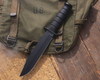 KA-BAR 1269 Fighter Knife Fixed Knife - 8.1" Black Plain Blade, Kraton G Handle, Hard Plastic Sheath