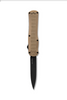 Benchmade Autocrat OTF - 3.7" Black S30V Double Edge Dagger Blade, Tan G10 Handles - 3400BK-2