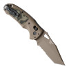 SIG Sauer by Hogue K320 AXG Scorpion ABLE Lock Folding Knife 3.5" S30V FDE Cerakote Tanto Combo Blade, FDE Aluminum Handles with G-Mascus Green G10 Inserts - 36368