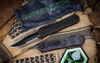 Heretic Knives Manticore-E AUTO OTF - 3.19" Black DLC Elmax Steel Partially Serrated Bowie Blade, Purple Camo Carbon Fiber and Aluminum Handles