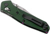 Benchmade 945 Mini Osborne Folding Knife - 2.92" S30V Satin Plain Blade, Green Aluminum Handles