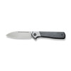 We Knife Company Soothsayer Flipper Knife - 3.48" CPM-20CV Bead Blasted Drop Point Blade, Bolstered Titanium Handles with Twill Carbon Fiber Scales - WE20050-1