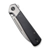 We Knife Company Soothsayer Flipper Knife - 3.48" CPM-20CV Bead Blasted Drop Point Blade, Bolstered Titanium Handles with Twill Carbon Fiber Scales - WE20050-1