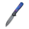 We Knife Company Soothsayer Flipper Knife - 3.48" Hakkapella Damasteel Drop Point Blade, Bolstered Titanium Handles with Timascus Scales - WE20050-DS1