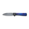 We Knife Company Soothsayer Flipper Knife - 3.48" Hakkapella Damasteel Drop Point Blade, Bolstered Titanium Handles with Timascus Scales - WE20050-DS1