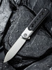 CIVIVI Knives Banneret Flipper Knife - 3.48" Nitro-V Bead Blasted Blade, Bolstered Stainless Steel Handles with Black G10 Scales - C20040D-2