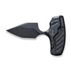 We Knife Company Typhoeus Adjustable Folding Push Dagger - 2.27" CPM-20CV Black Stonewashed Blade, Black Titanium Handles, Leather Sheath - WE21036B-1