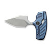We Knife Company Typhoeus Adjustable Folding Push Dagger - 2.27" CPM-20CV Bead Blasted Blade, Blue Titanium Handles, Leather Sheath - WE21036B-3