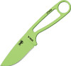 ESEE Knives IZULA-VG Neck Knife Fixed - 2.875" 1095 Carbon Blade, Venom Green Powder Coat, Black Sheath, Clip Plate