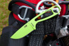 ESEE Knives IZULA-VG-KIT Neck Knife Fixed - 2.875" 1095 Carbon Blade, Venom Green Powder Coat, Black Sheath, Clip Plate, Complete Survival Kit