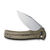 CIVIVI Knives Cogent Flipper Knife - 3.47" 14C28N Bead Blast Plain Blade, Coarse Green Micarta Handles - C20038D-5