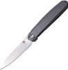 Real Steel Knives S5 Metamorph Compact Front Flipper Knife 3.07" M390 Blade, Gray Textured Titanium Handles - 7811T