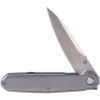 Real Steel Knives S5 Metamorph Compact Front Flipper Knife 3.07" M390 Blade, Gray Textured Titanium Handles - 7811T