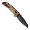 Hogue Deka ABLE Lock Folding Knife - 3.25" CPM-MagnaCut Black Cerakote Modified Wharncliffe Blade, Flat Dark Earth Polymer Handles - 24367