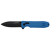 SOG Pentagon XR LTE Flipper Knife - 3.61" CTS-XHP Black TiNi Plain Blade, Blue G10 Handles - XR Lock - 12-61-06-57