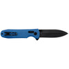 SOG Pentagon XR LTE Flipper Knife - 3.61" CTS-XHP Black TiNi Plain Blade, Blue G10 Handles - XR Lock - 12-61-06-57