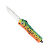 Cobratec Medium FS-3 OTF Knife - Green Lure Edition - 3" D2 Blade,  Aluminum Alloy Cerakoted Handle