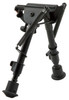 Harris Engineering Bipods BRM1A2 Non-Swivel BR Swivel Stud, 6-9", Black Steel/Aluminum, Notched Legs, Rubber Feet